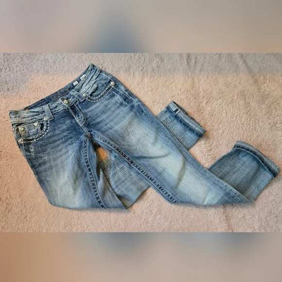 Miss Me Low Rise Cross Pocket Jeans Size 25 - Picture 2 of 4